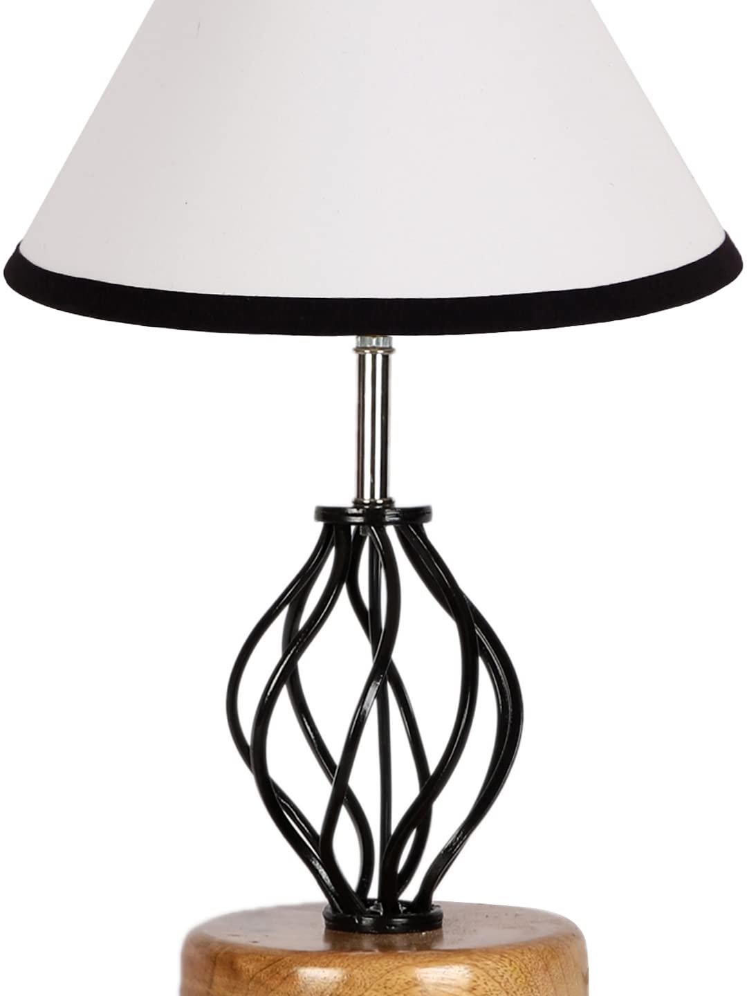 Multicolor Cotton Table lamp with Wood & Iron Base(07)