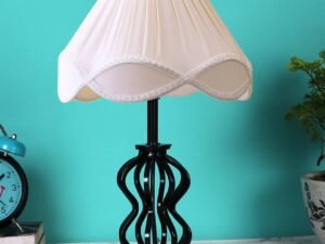 Vintage Off-White Shade Table lamp with Iron Base (101)