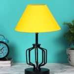 Yellow Cotton Table lamp with Iron Base(124)