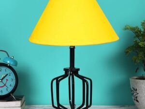 Yellow Cotton Table lamp with Iron Base(124)