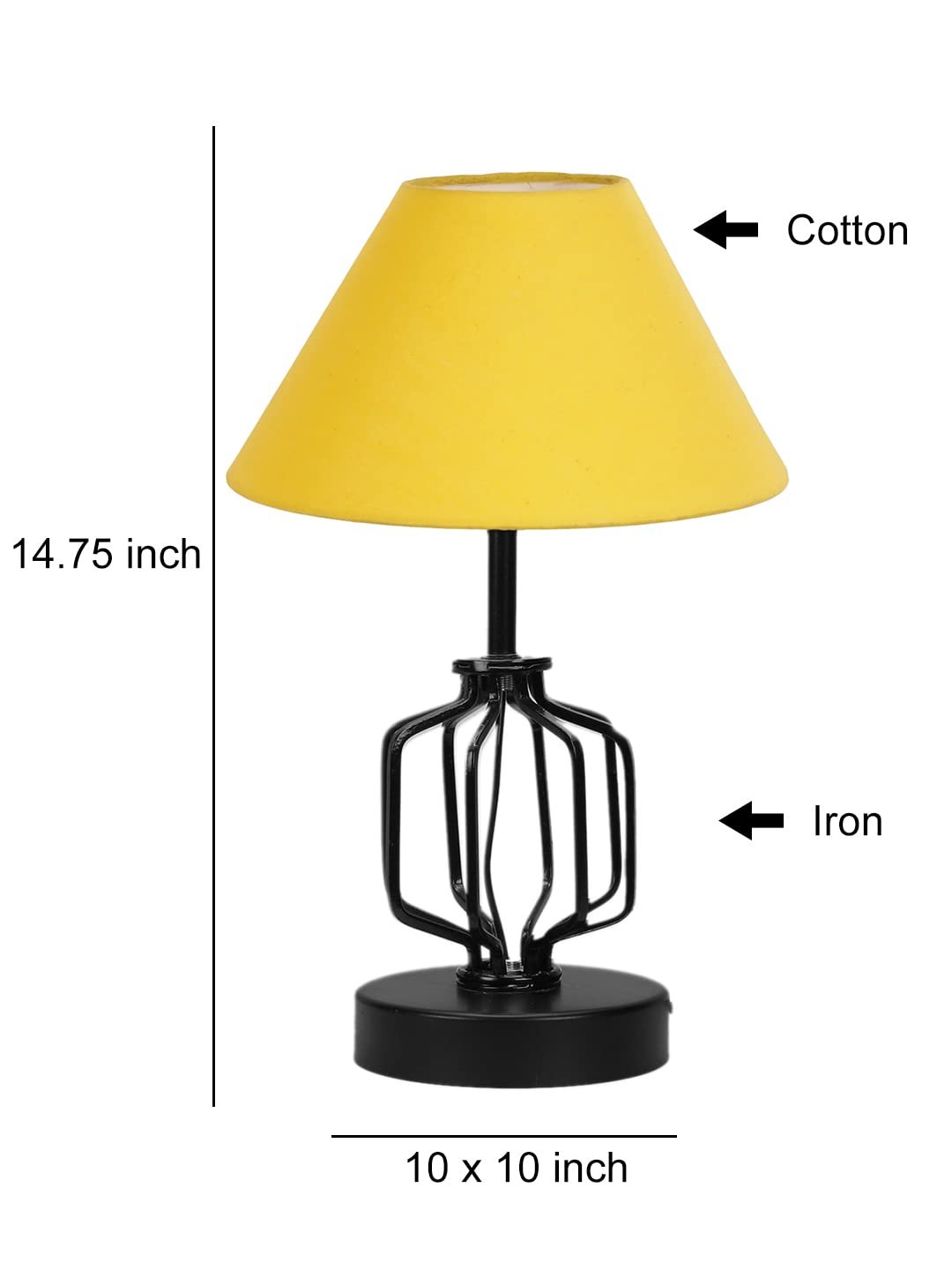 Yellow Cotton Table lamp with Iron Base(124)