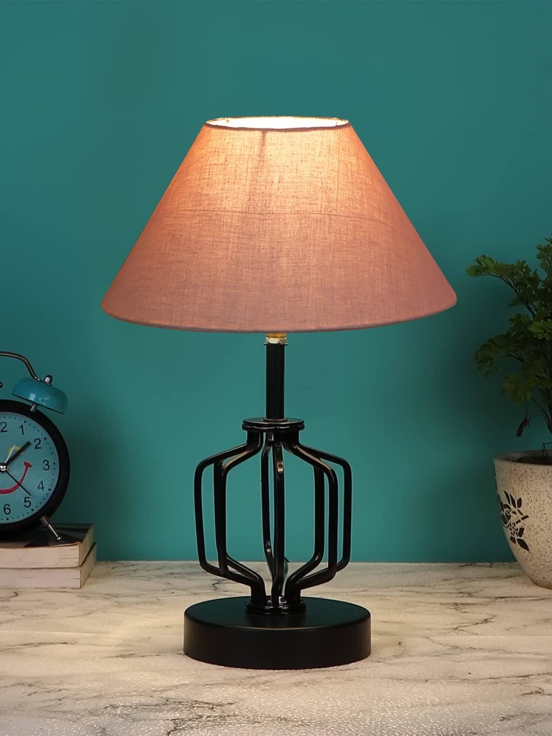 Grey Cotton Table lamp with Iron Base(125)