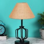 Beige Jute Table lamp with Iron Base(127)