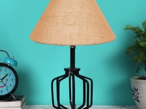Beige Jute Table lamp with Iron Base(127)