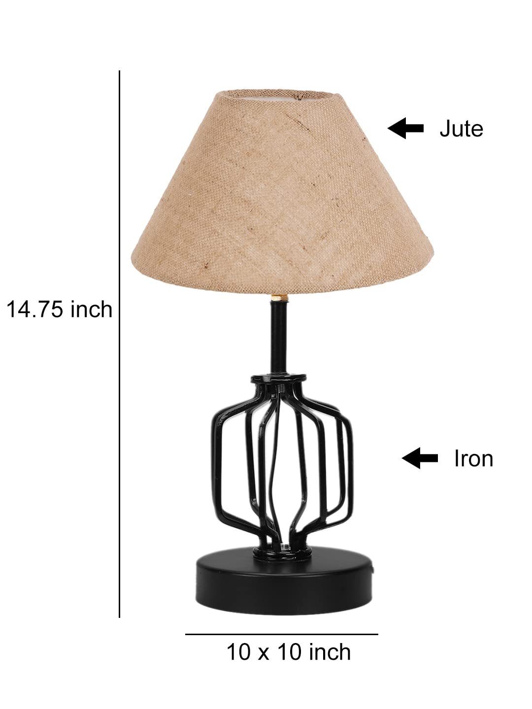 Beige Jute Table lamp with Iron Base(127)