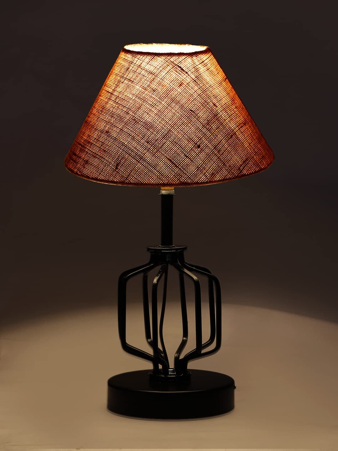 Beige Jute Table lamp with Iron Base(127)