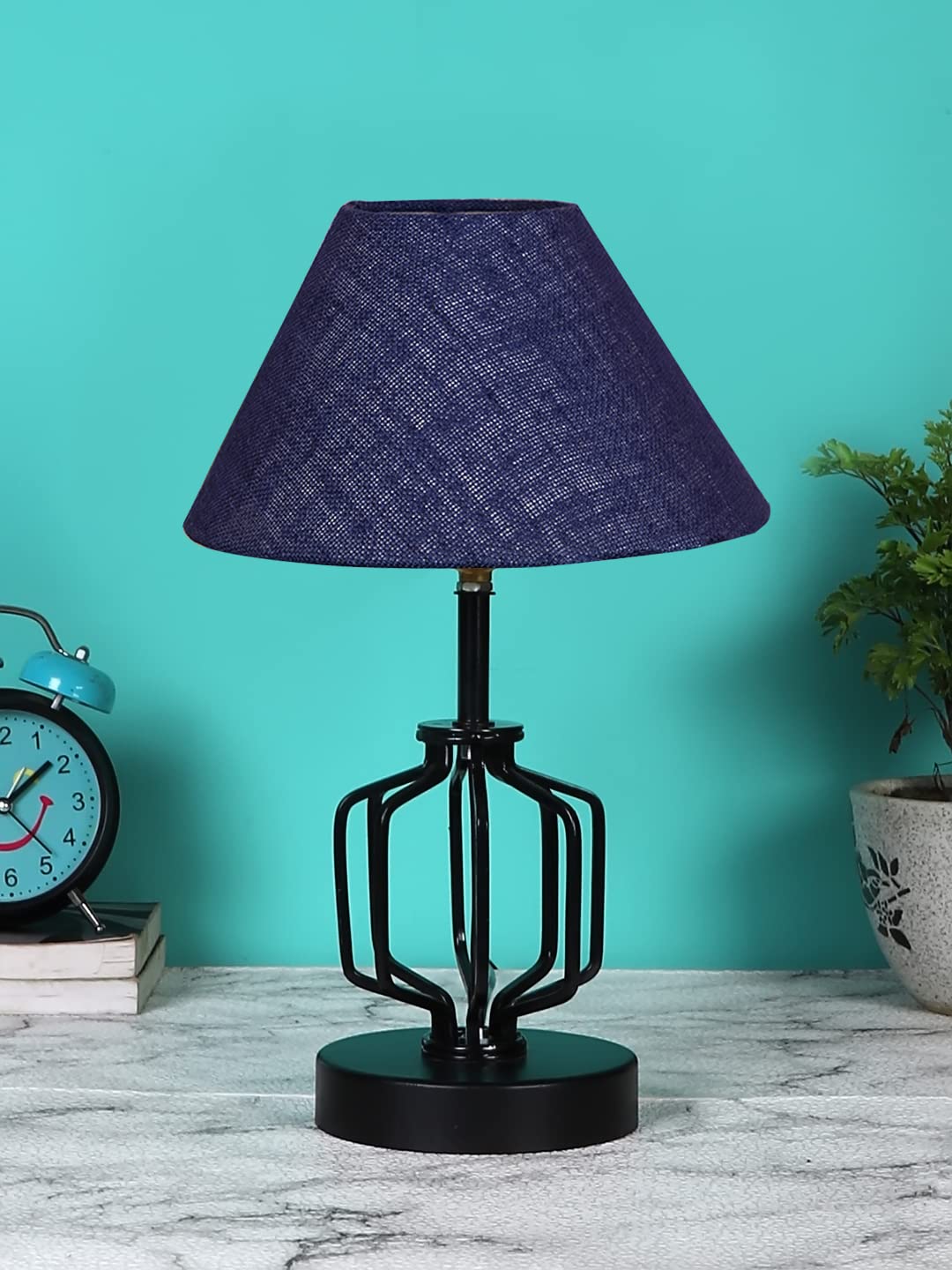 Blue Jute Table lamp with Iron Base(130)