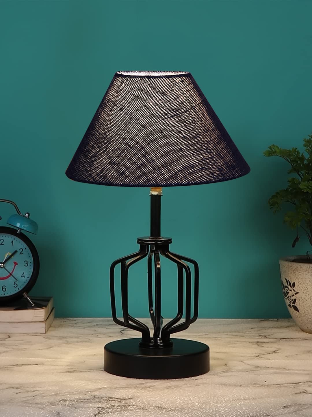 Blue Jute Table lamp with Iron Base(130)
