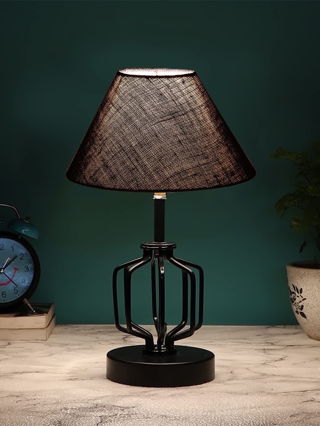 Blue Jute Table lamp with Iron Base(130)