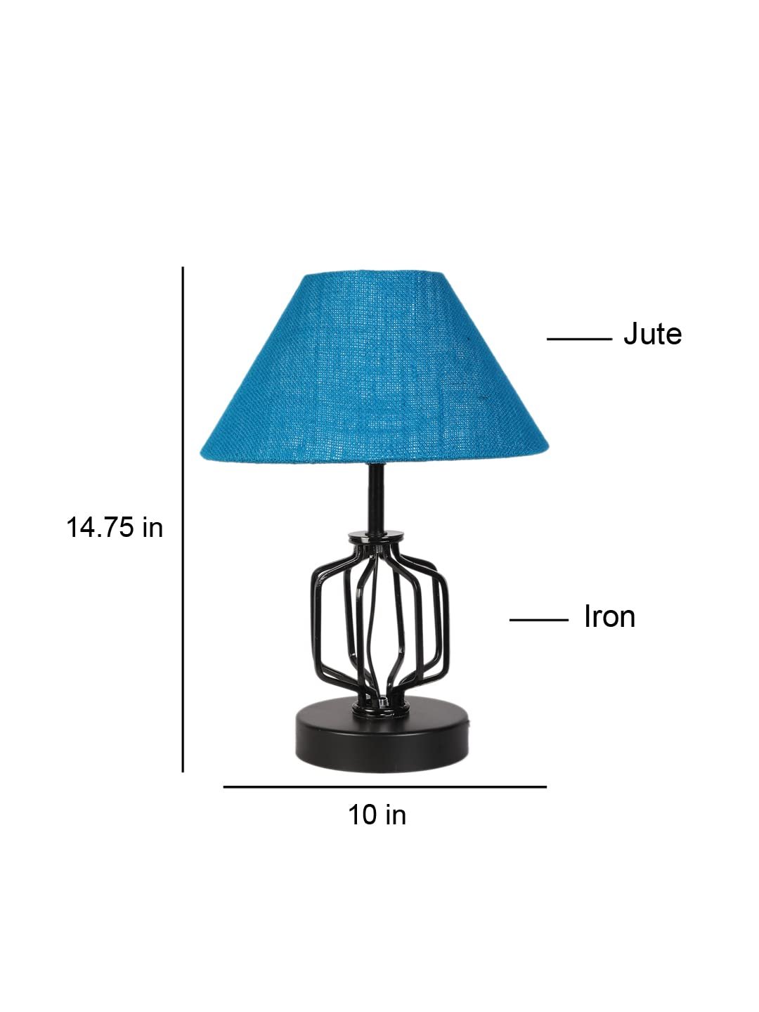 Turquoise Jute Table lamp with Iron Base(131)