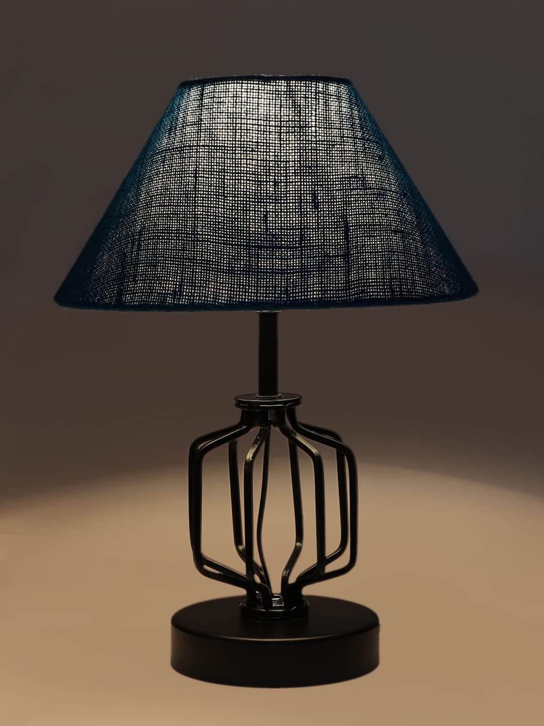 Turquoise Jute Table lamp with Iron Base(131)