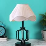 Vintage Off-White Shade Table lamp with Iron Base (135)