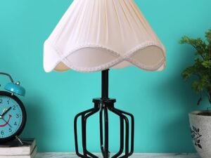 Vintage Off-White Shade Table lamp with Iron Base (135)