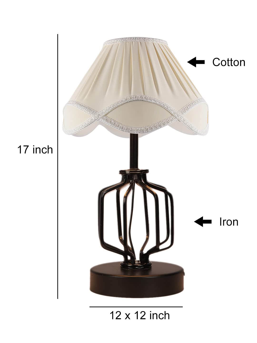 Vintage Off-White Shade Table lamp with Iron Base (135)