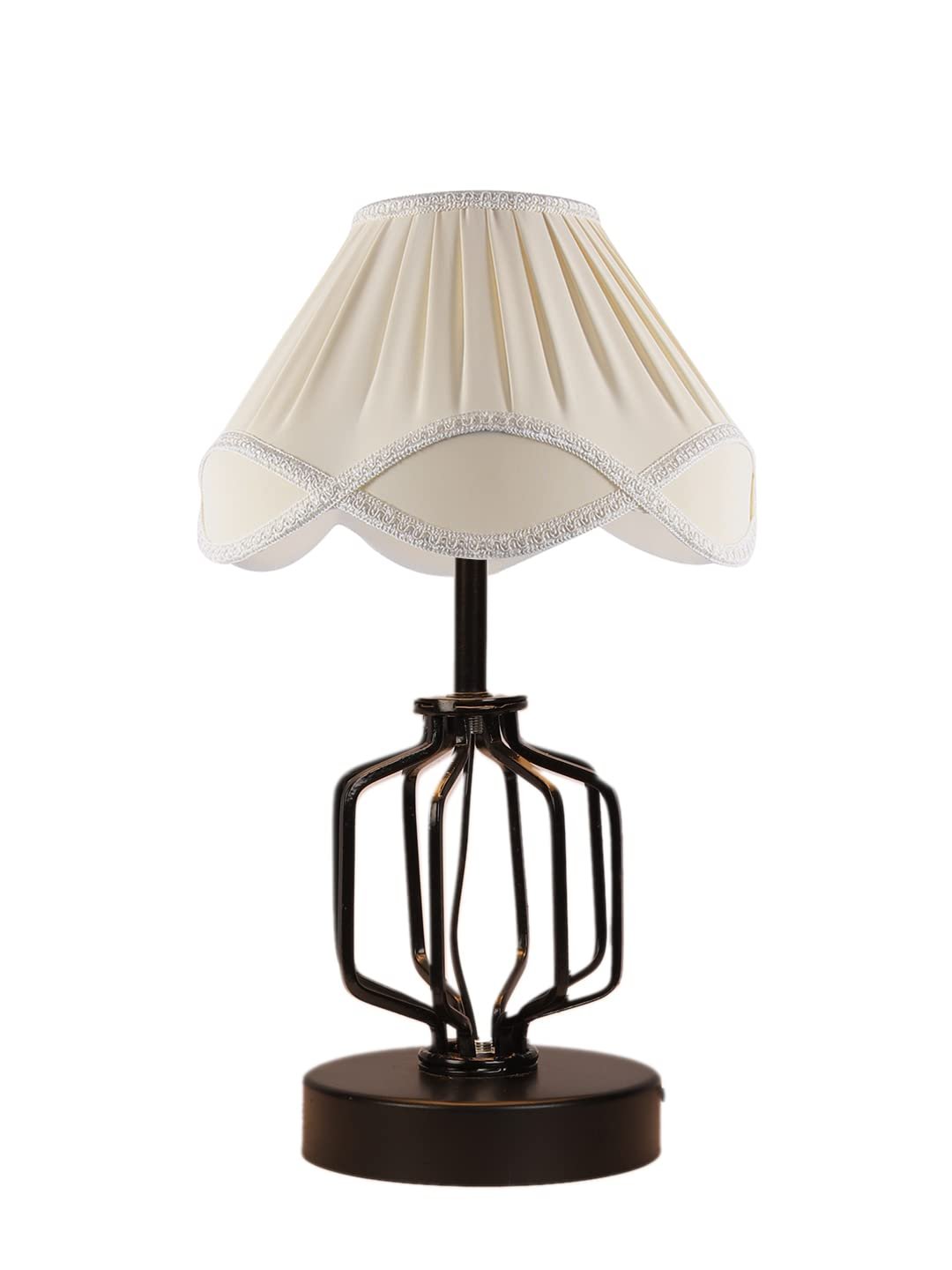 Vintage Off-White Shade Table lamp with Iron Base (135)