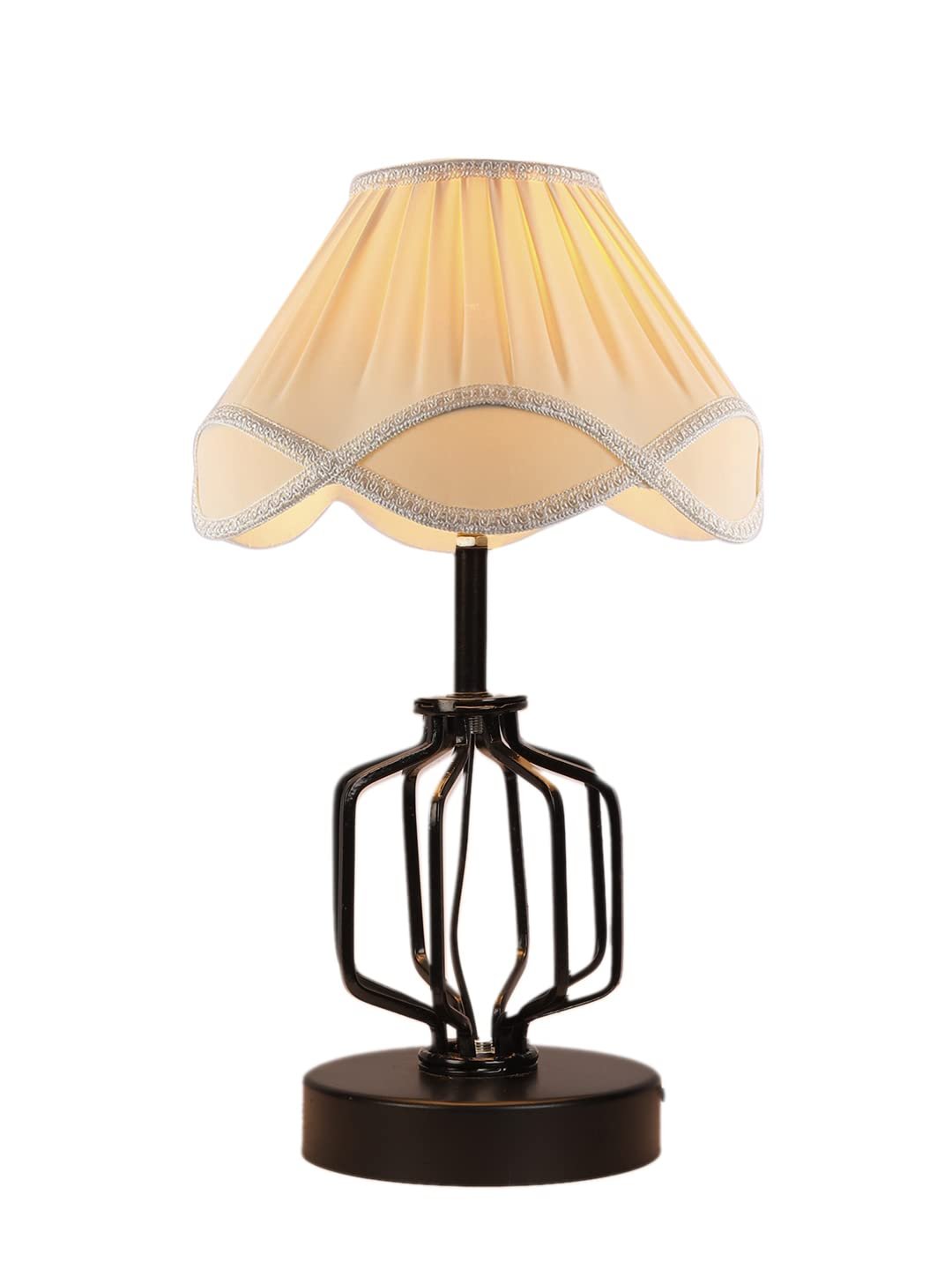 Vintage Off-White Shade Table lamp with Iron Base (135)