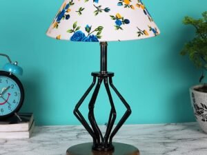 Multicolor Cotton Table lamp with Wood & Iron Base(149)