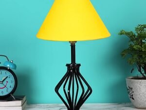 Yellow Cotton Table lamp with Iron Base(158)