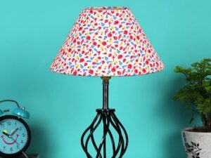 Multicolor Cotton Table lamp with Wood & Iron Base(15)