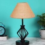 Beige Jute Table lamp with Iron Base(161)