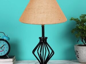 Beige Jute Table lamp with Iron Base(161)