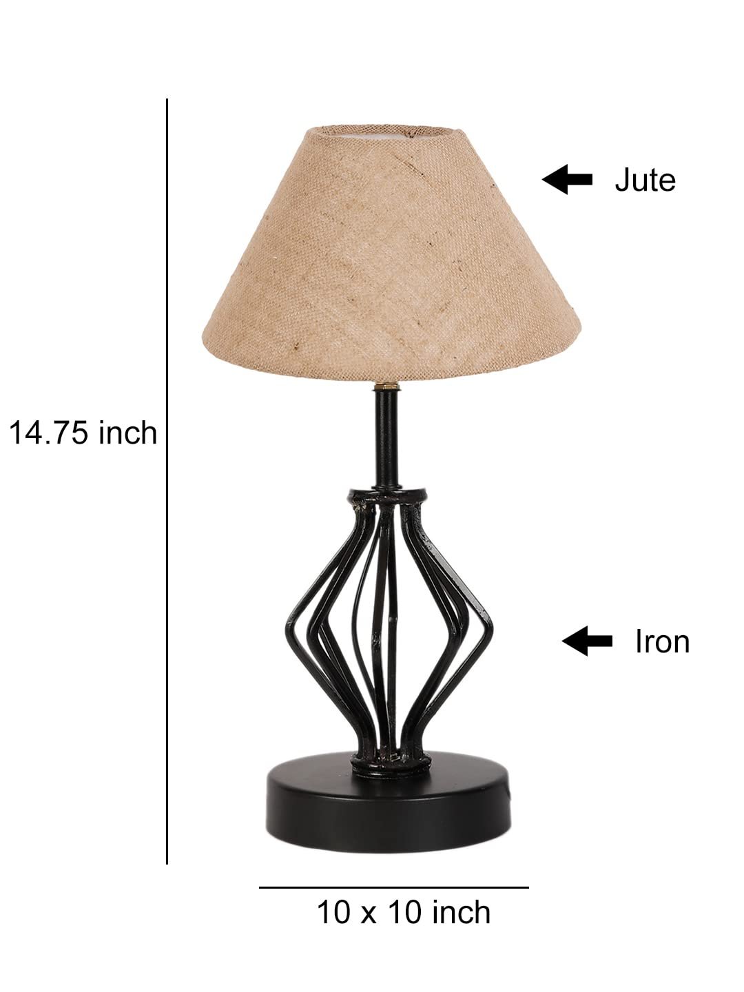 Beige Jute Table lamp with Iron Base(161)