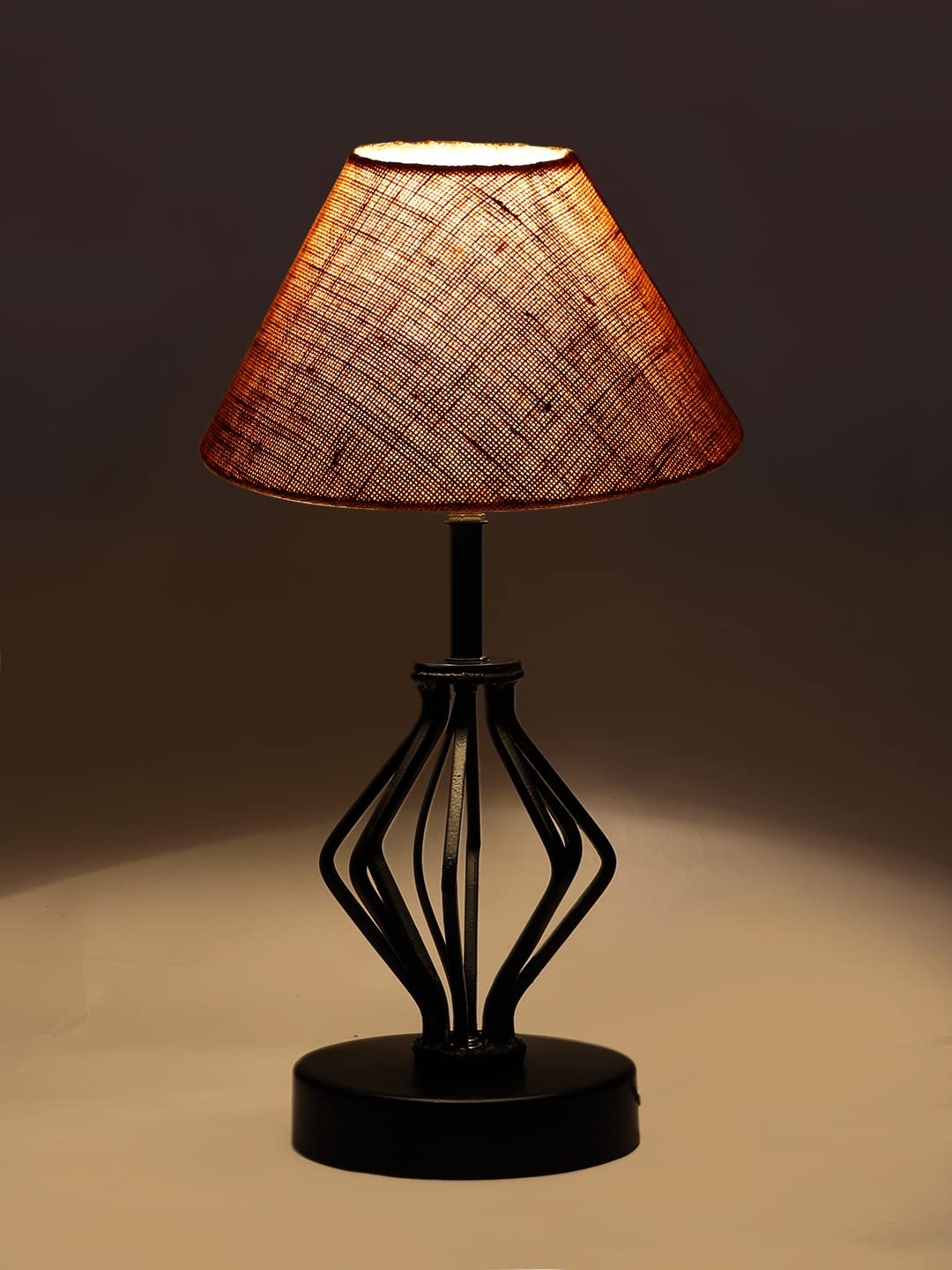 Beige Jute Table lamp with Iron Base(161)