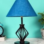 Turquoise Jute Table lamp with Iron Base(165)