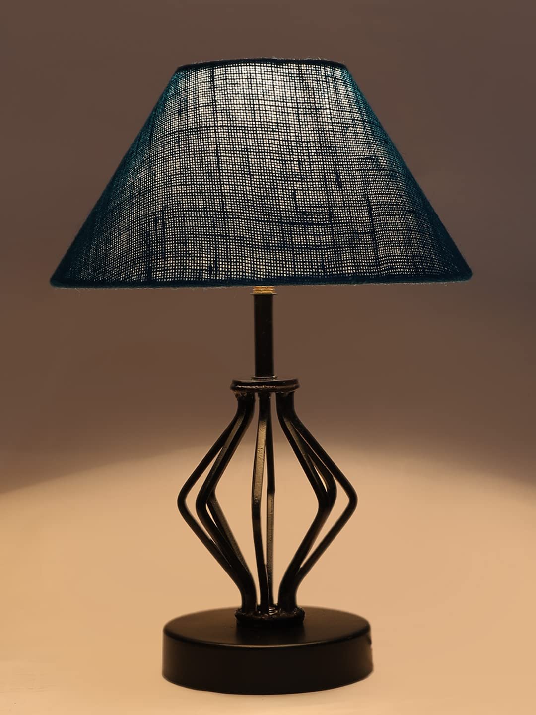 Turquoise Jute Table lamp with Iron Base(165)