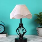 Vintage Off-White Shade Table lamp with Iron Base (169)