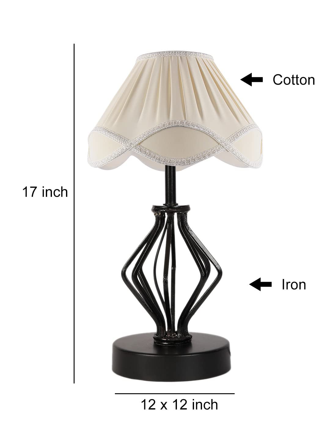 Vintage Off-White Shade Table lamp with Iron Base (169)