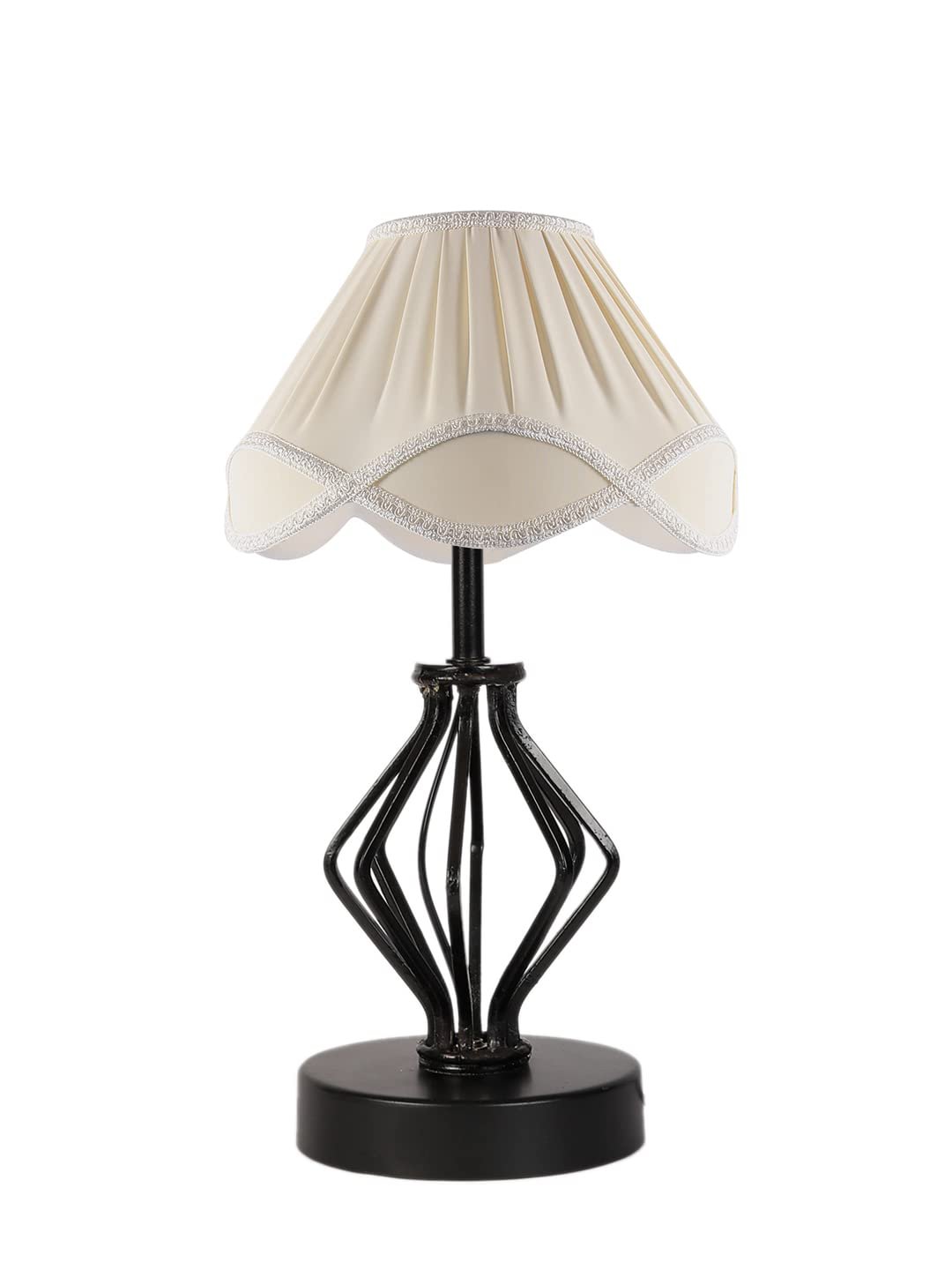 Vintage Off-White Shade Table lamp with Iron Base (169)