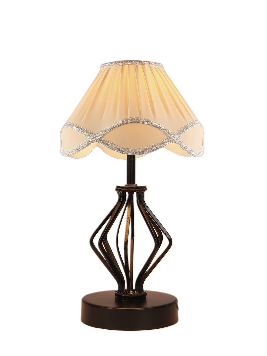 Vintage Off-White Shade Table lamp with Iron Base (169)