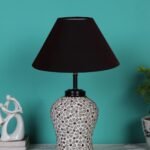 Black Cotton Glass Table lamp with Iron Base(172)