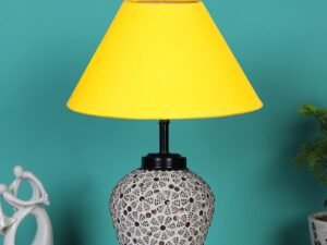 Yellow Cotton Glass Table lamp with Iron Base(175)