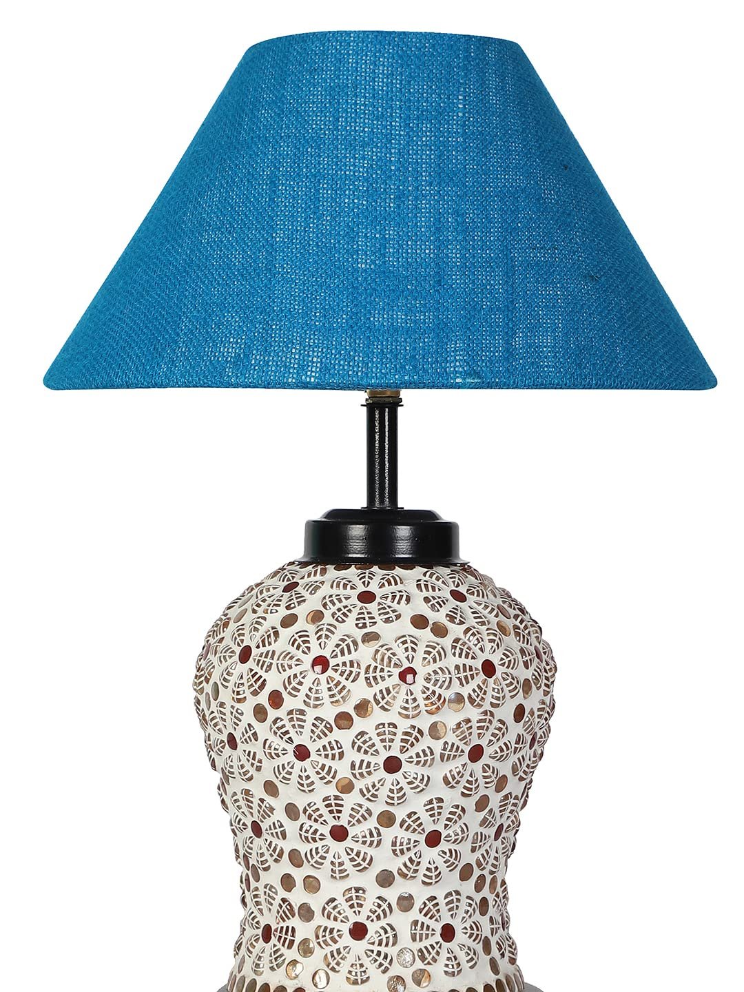 Turquoise Jute Glass Table lamp with Iron Base(182)