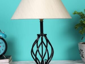 Off-White Cotton Table lamp with Iron Base(18)