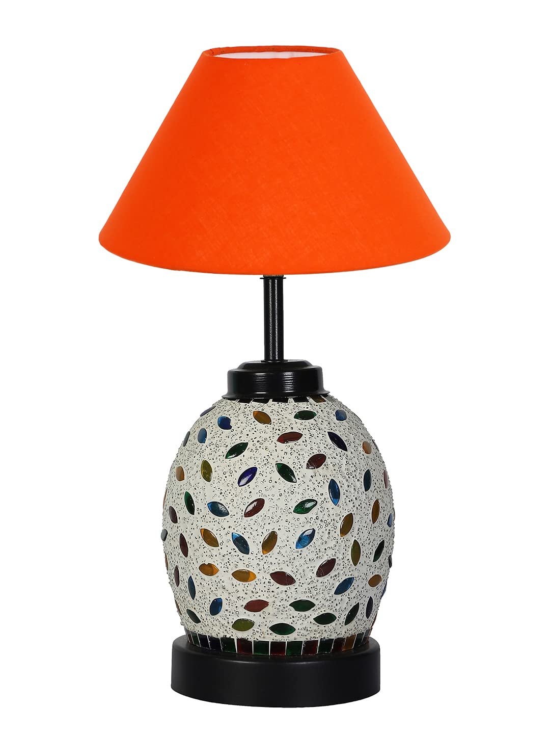 Orange Cotton Glass Table lamp with Iron Base(191)