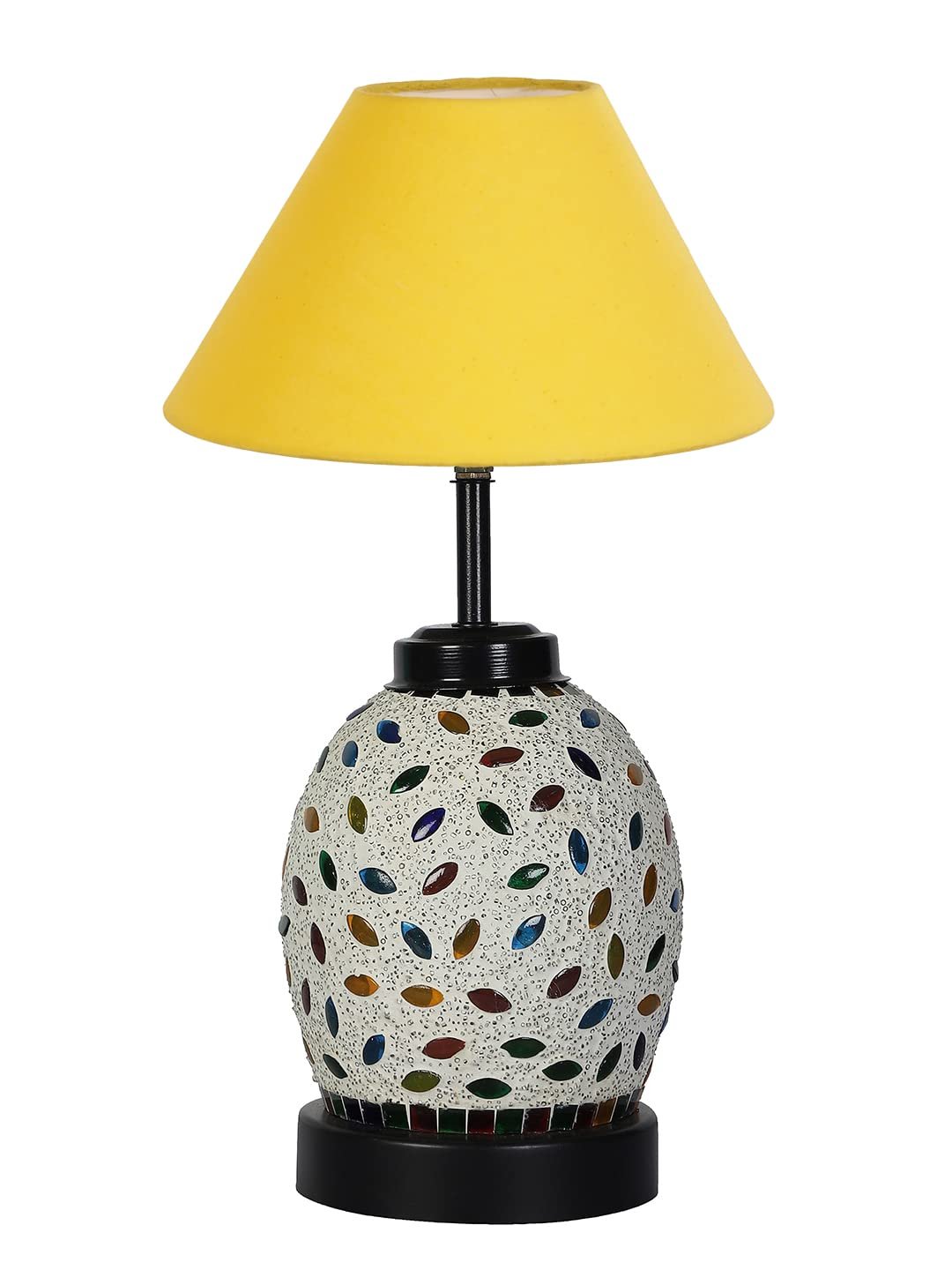 Yellow Cotton Glass Table lamp with Iron Base(192)