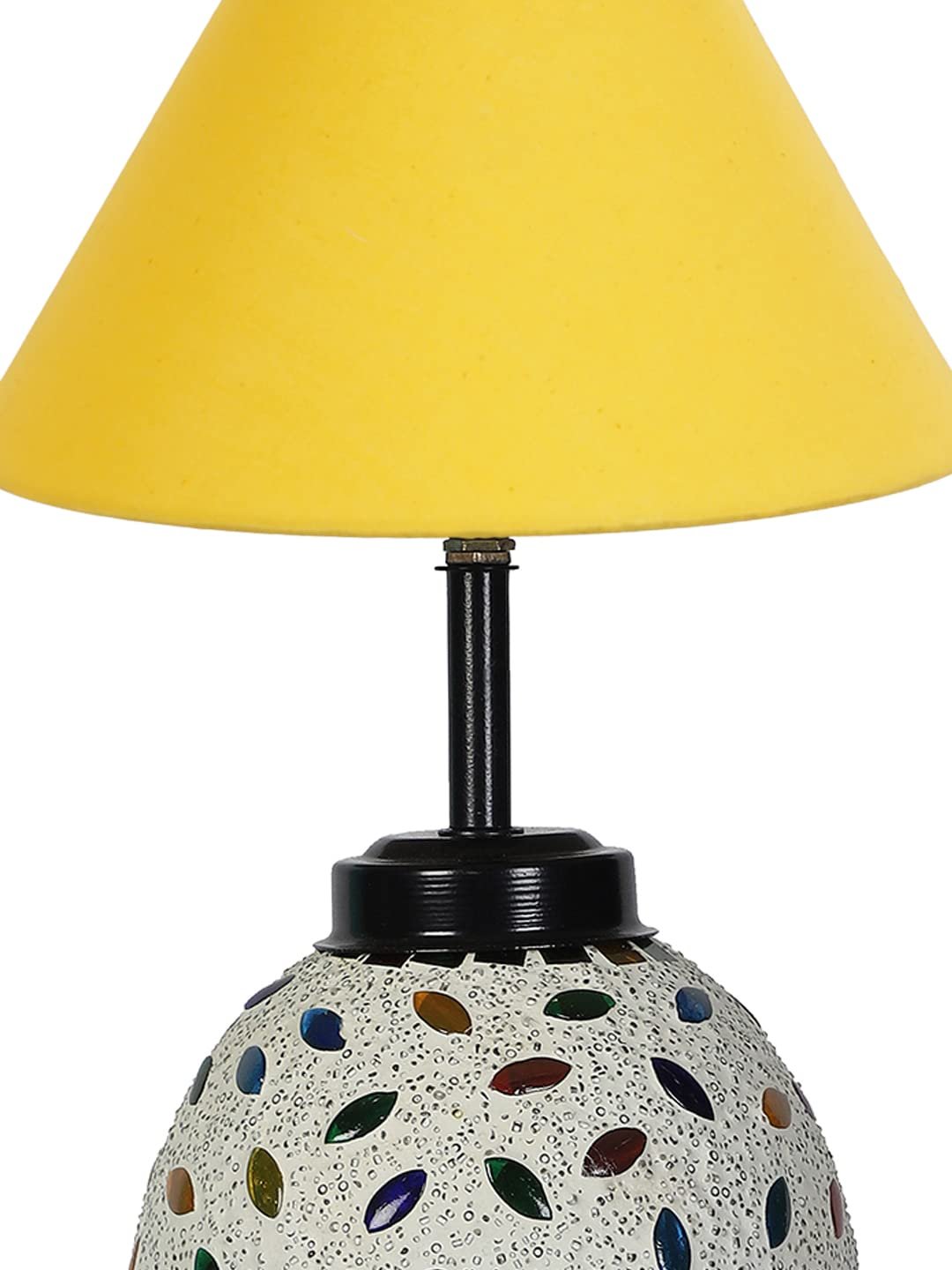 Yellow Cotton Glass Table lamp with Iron Base(192)