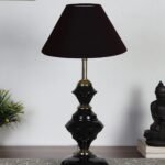 Black Cotton Table lamp with Iron Base(206)