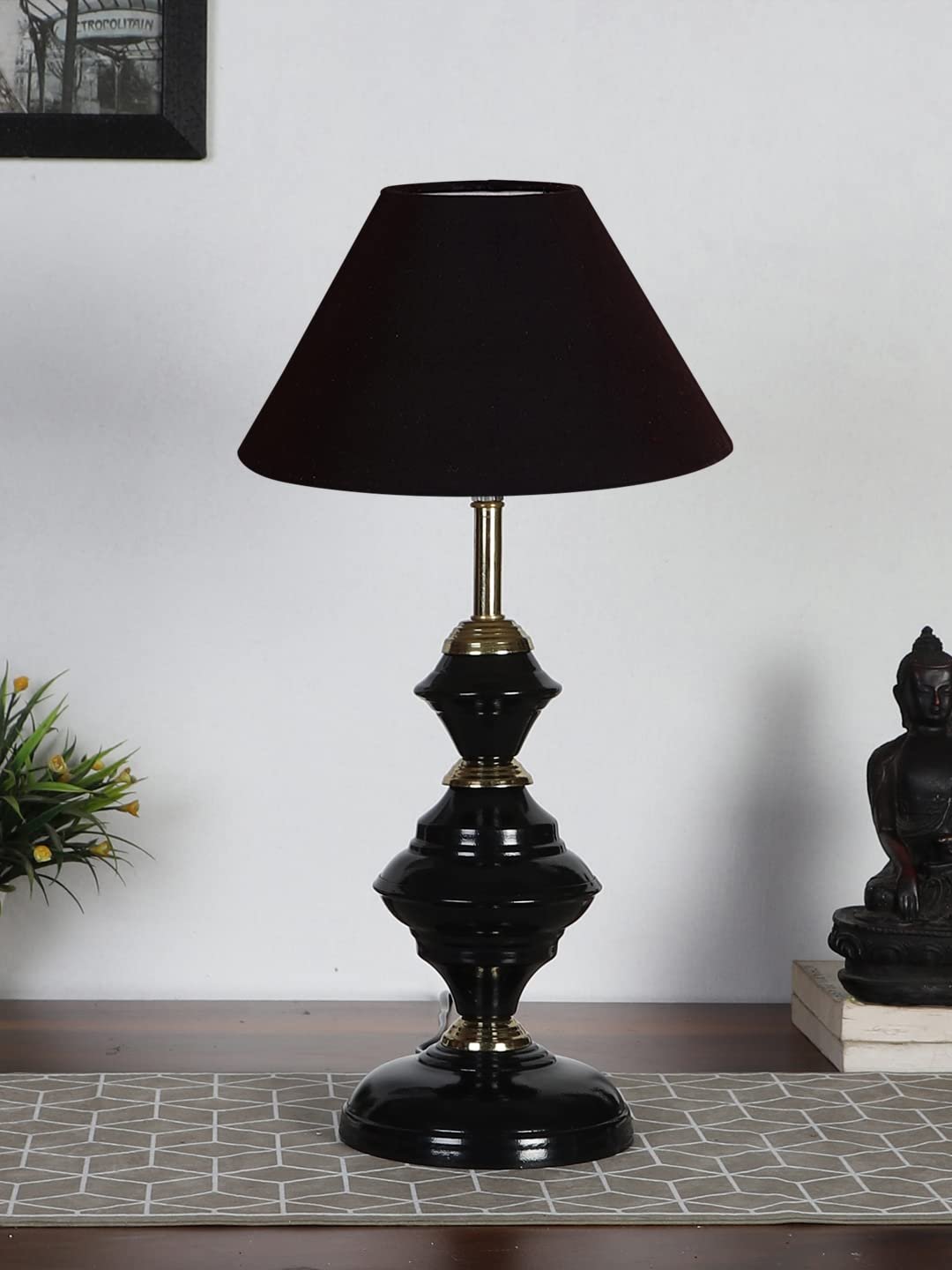 Black Cotton Table lamp with Iron Base(206)