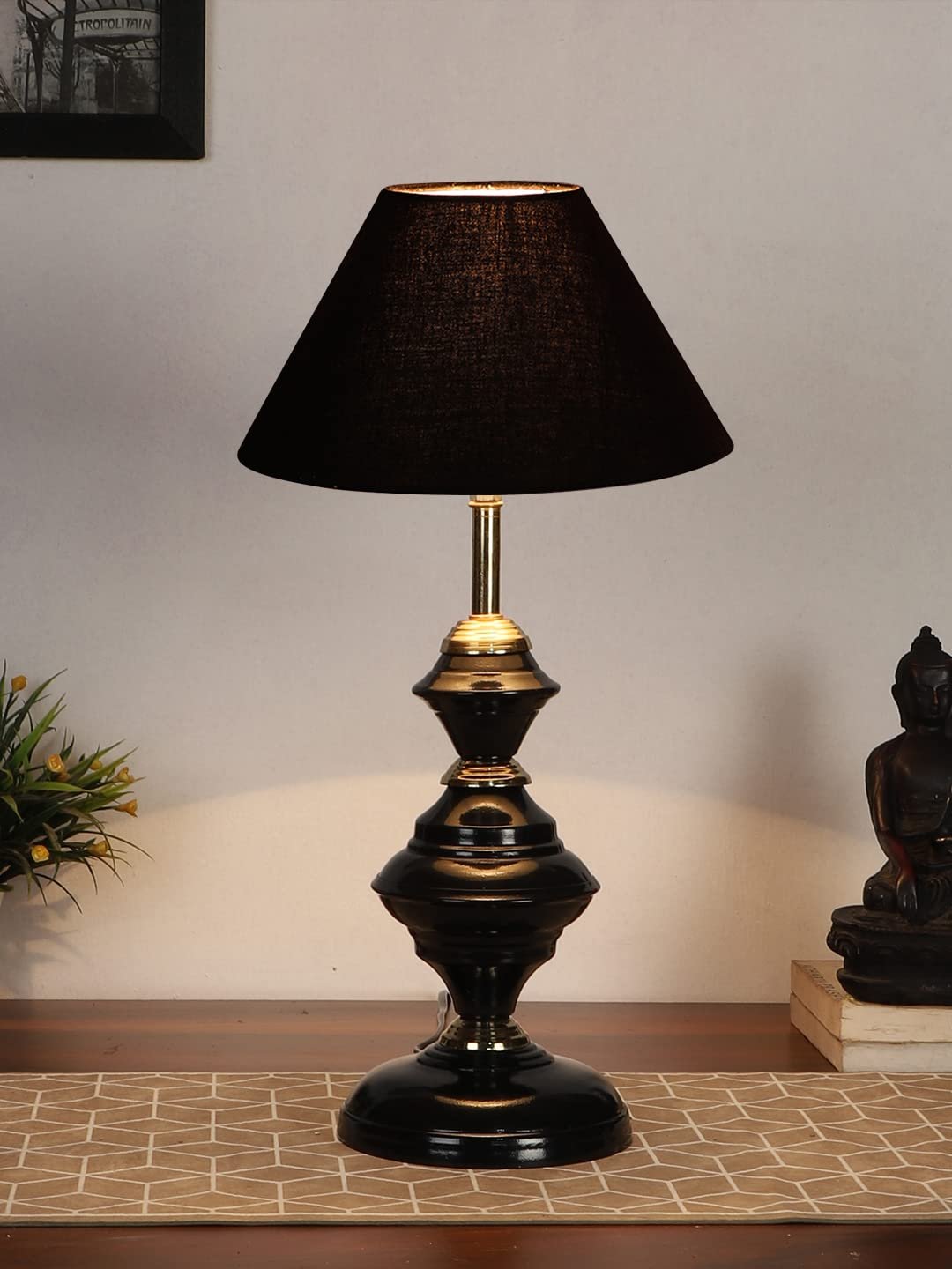 Black Cotton Table lamp with Iron Base(206)