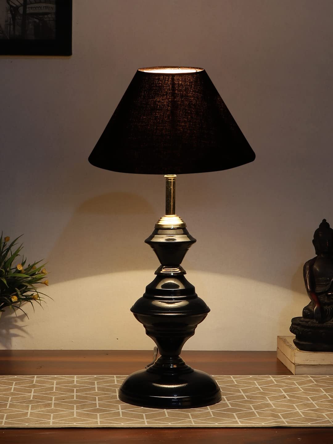 Black Cotton Table lamp with Iron Base(206)