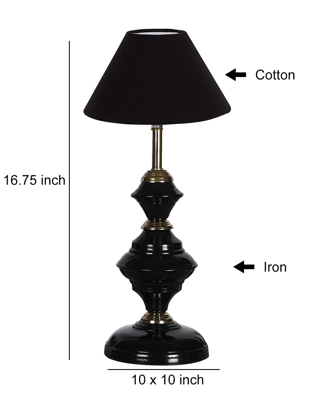Black Cotton Table lamp with Iron Base(206)
