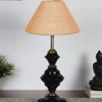 Beige Jute Table lamp with Iron Base(212)