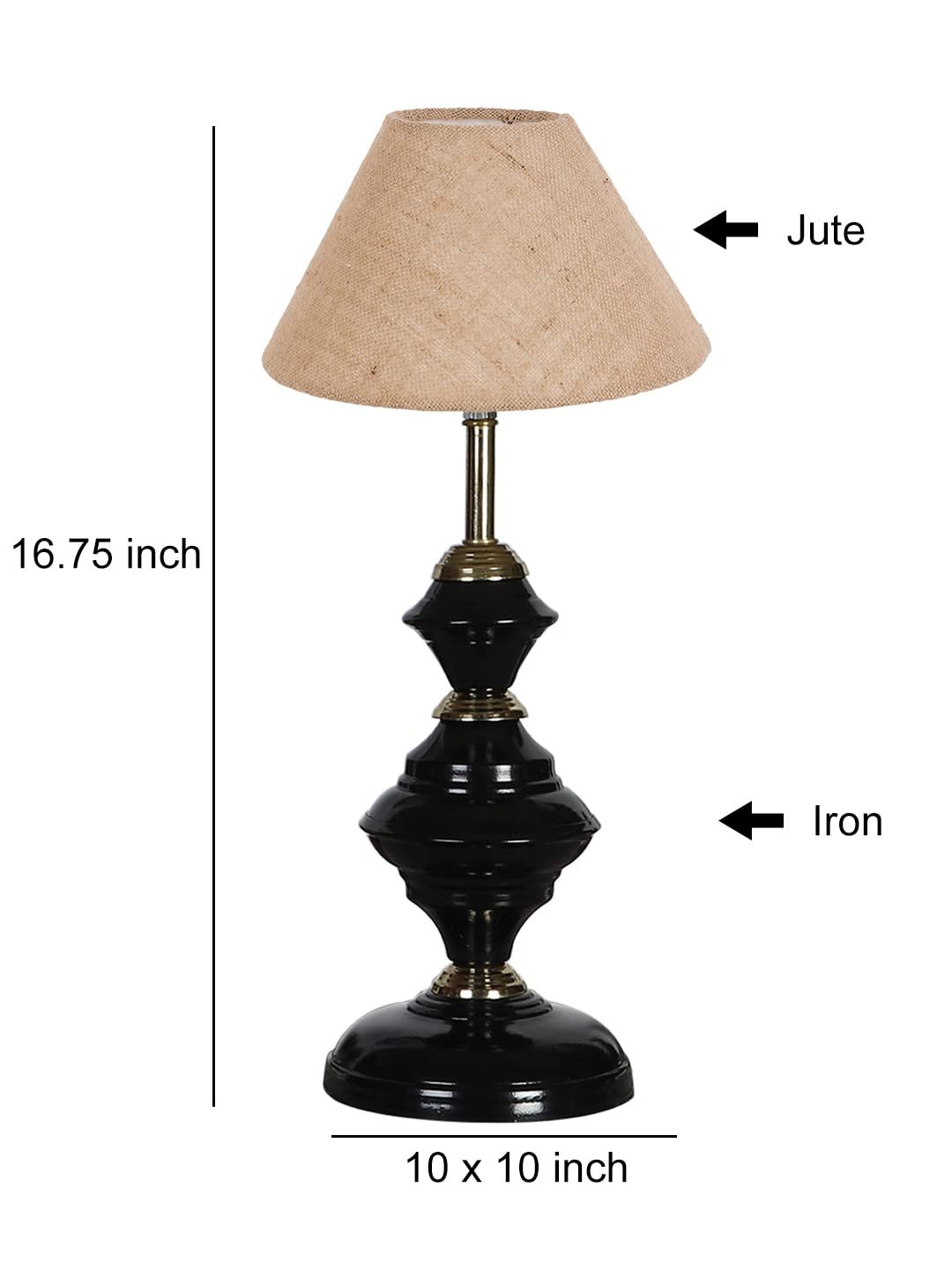 Beige Jute Table lamp with Iron Base(212)