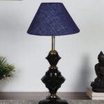 Blue Jute Table lamp with Iron Base(215)