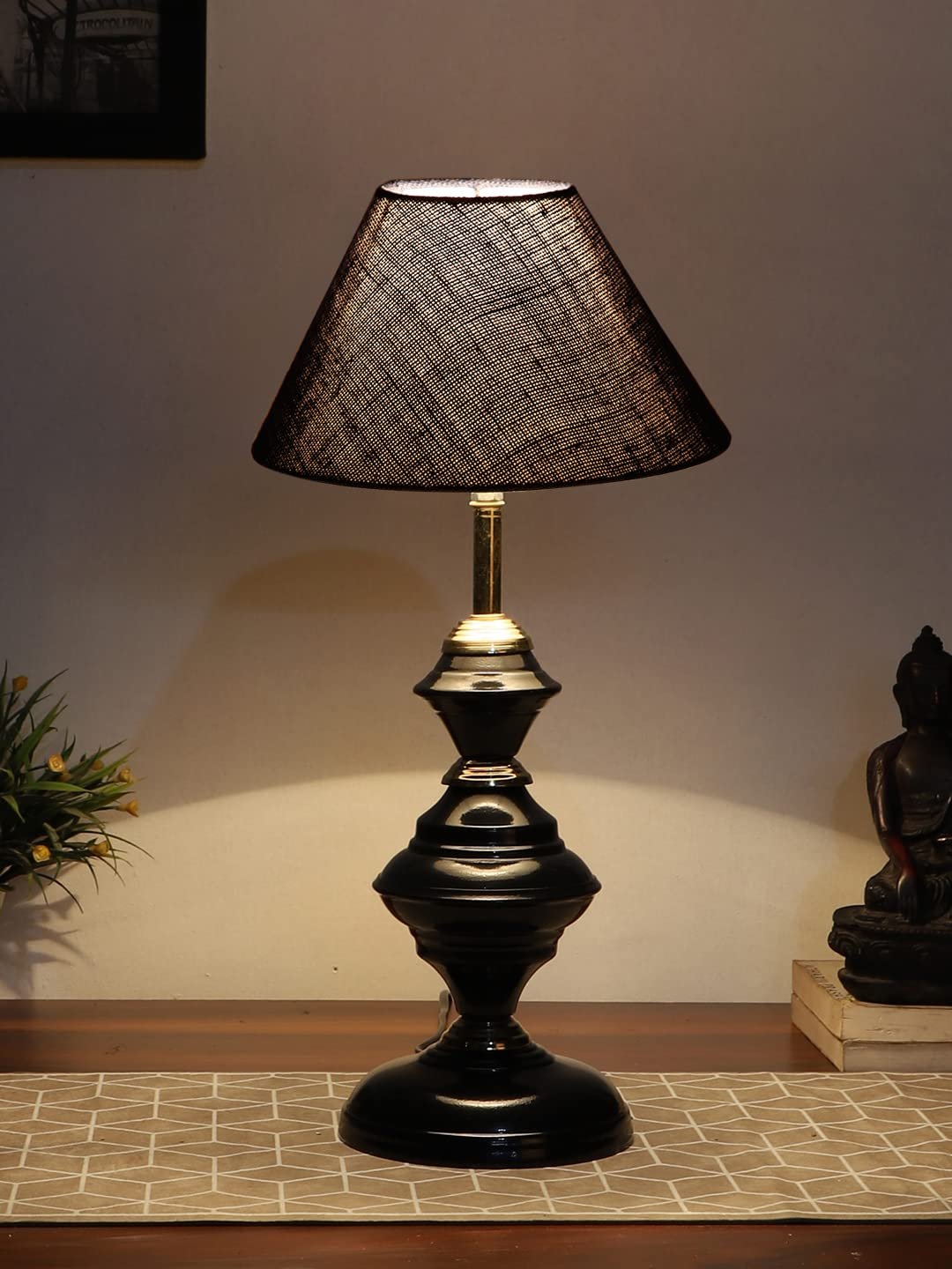 Blue Jute Table lamp with Iron Base(215)