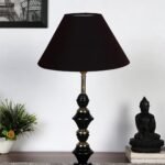 Black Cotton Table lamp with Iron Base(223)